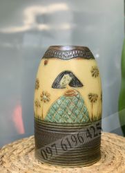 lọ chuông gốm mộc