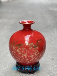 Bình hút tài lộc hoa sen vàng kim in logo