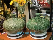 Bình hút tài lộc gốm sứ khắc hoa dây