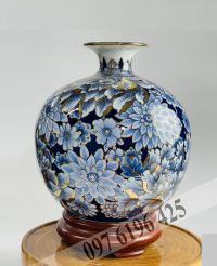 Bình hút tài lộc bách hoa vẽ vàng kim