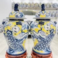 Chóe sứ Bát Tràng vẽ công đào dung tích 50 lít