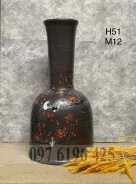 Lọ hoa gốm mộc cổ cao vẽ chim đào