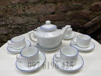 Ấm chén Bát Tràng viền xanh