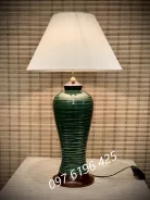Đèn ngủ gốm xanh ngọc lưu ly