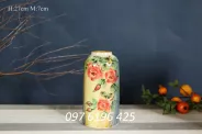 Bình hoa gốm men tiêu dáng trụ