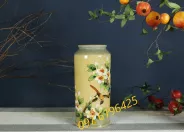Lọ gốm men tiêu dáng phích vẽ hoa