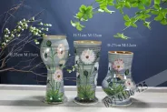 Lọ hoa Bát Tràng men tiêu vẽ hoa