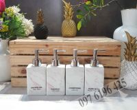 Bình đựng dầu gội, sữa tắm gốm sứ vân đá 300ml