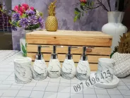 Bình đựng dầu gội sữa tắm khách sạn dáng xoài, vân đá