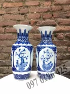 Lộc bình tứ cảnh men trắng