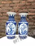 Lộc bình tứ cảnh men trắng