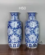 Lọ bình cao 50cm vẽ hoa phù dung