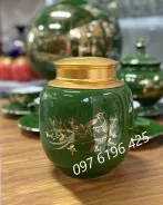 Lọ đựng trà xanh ngọc gốm sứ Bát Tràng