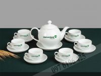 Ấm chén in logo ngân hàng vietcombank