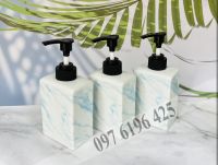Bình đựng dầu gội sữa tắm hình chữ nhật vân đá xanh