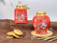 Lọ đựng trà màu đỏ vinh hoa phú quý