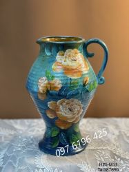 Lọ hoa vuốt tay bình sữa vẽ hoa hồng