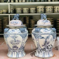 Chóe sứ men rạn vẽ tứ cảnh 60 lít