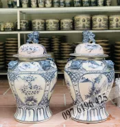 Chóe sứ men rạn vẽ tứ cảnh 60 lít