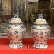 Chóe sứ men rạn lưỡng long chầu nguyệt 60 lít