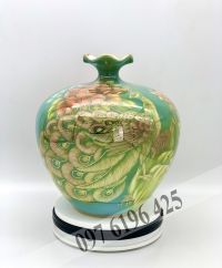 Bình hút tài lộc miệng lượn công sen