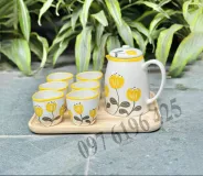 Bộ trà Bát Tràng hoa vàng vẽ tay cao cấp