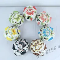 Heo sứ thân bóng vẽ hoa mẫu đơn