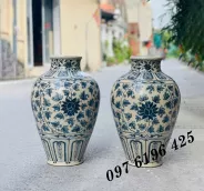 Lọ men rạn dáng chum vẽ kỹ cao 60cm