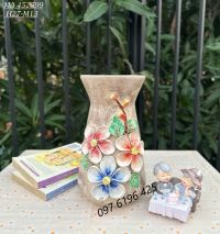 Lọ hoa miệng loe đắp nổi