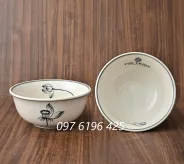 Bát tô phở kẻ chỉ viền hoa sen in logo
