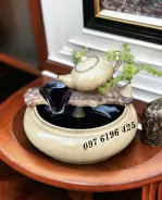 Thác nước phong thủy mini bằng gốm sứ hình ấm trà