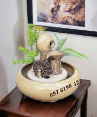 Thác nước phong thủy mi ni ang tròn