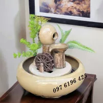 Thác nước phong thủy mi ni ang tròn