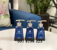 Bình đựng dầu gội men hỏa biến xanh in logo