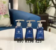 Bình đựng dầu gội men hỏa biến xanh in logo
