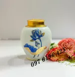 Lọ trà chóe sen xanh vàng kim