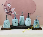 Bình dầu gội sữa tắm vân đá xanh nhạt