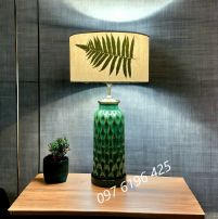 Đèn ngủ gốm sứ vân trám xanh ngọc