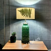 Đèn ngủ gốm sứ vân trám xanh ngọc