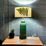 Đèn ngủ gốm sứ vân trám xanh ngọc