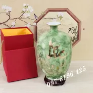 Bình hút tài lộc dáng cao men đá