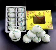 Bộ 10 bát cơm Bát Tràng vẽ chuồn tre
