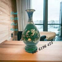 Lọ hoa quà tặng vẽ vàng dáng tỳ bà cao 42cm