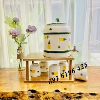Bình đựng nước bằng sứ có vòi hình quả dứa