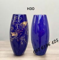 Lọ hoa quà tặng đại hội dáng bom vẽ vàng