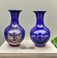 Lọ hoa quà tặng dáng củ tỏi vẽ vàng