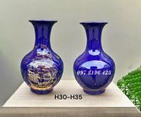 Lọ hoa quà tặng dáng củ tỏi vẽ vàng
