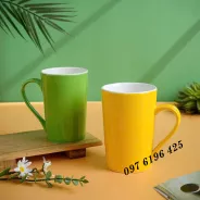 Ly sứ men màu dáng vát