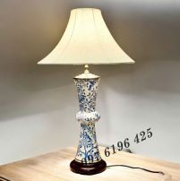 Đèn ngủ gốm Bát Tràng men lam hoa dây