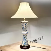 Đèn ngủ gốm Bát Tràng men lam hoa dây